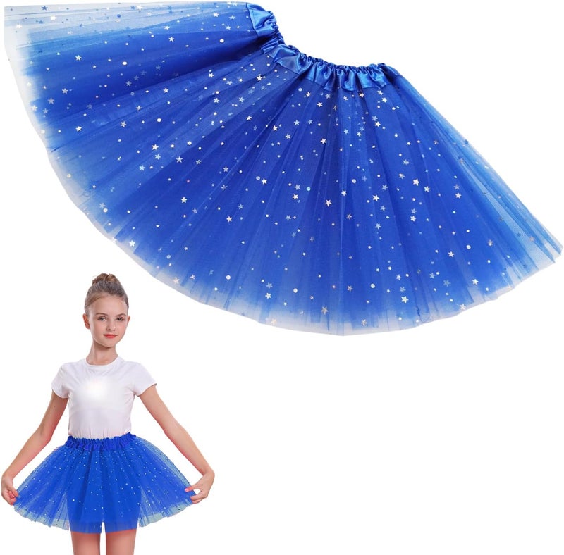 WINROLA Girls Stars Sequins Tutu Skirt Princess Ballet Dance Tutu Dress 3 Layered Halloween Christmas Tutu - Image 1